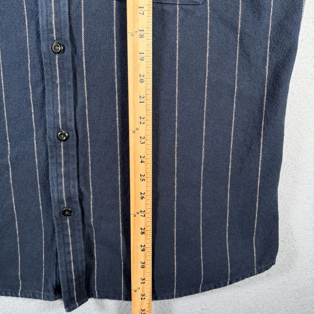 Banana Republic Mens XXL Navy Blue Pinstripe Cotton Button Down Shirt 505082-00